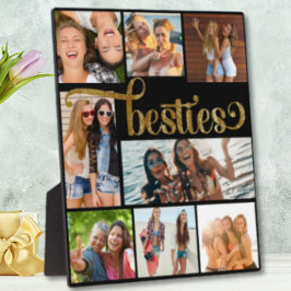Gouden Besties Fotocollage Trendy Script Font Fotoplaat