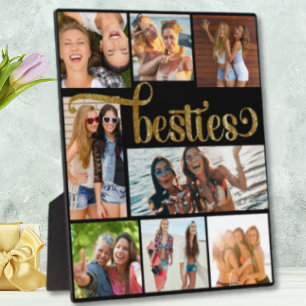 Gouden Besties Fotocollage Trendy Script Font Fotoplaat