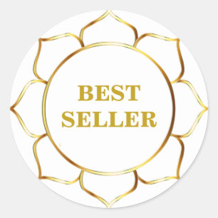Gouden Bestseller Lotusbloem Ronde Sticker