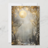 Gouden betoverde maan bos bruiloft kaart (Achterkant)
