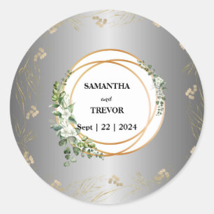 Gouden Betovering: Gepersonaliseerde Botanische St Ronde Sticker