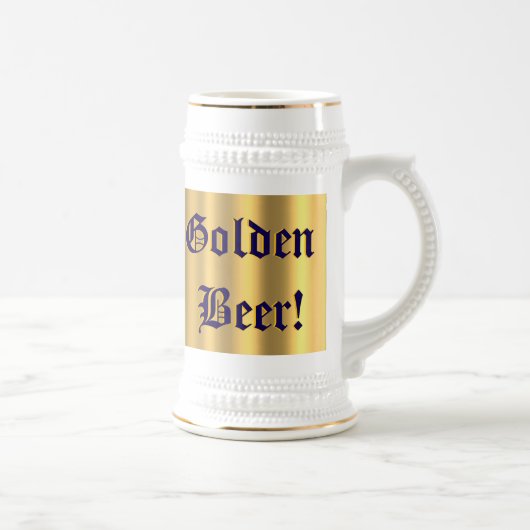 Gouden Bier! op gouden ontwerp #1 Stein Bierpul (Rechts)