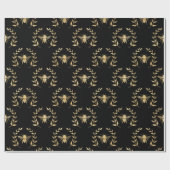 gouden bijen embleem overlay cadeaupapier (Vlak)