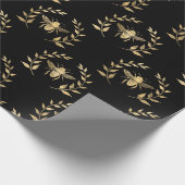 gouden bijen embleem overlay cadeaupapier (Hoek)