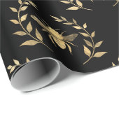 gouden bijen embleem overlay cadeaupapier (Rol Hoek)