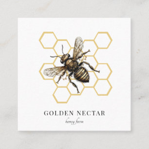  Gouden Bijen Logo Honingbij Imker Vierkante Visitekaartje