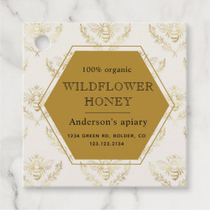  gouden bijenkoningin apiary monogram honingpot bedankjes labels