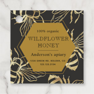 gouden bijenkoningin apiary monogram honingpot bedankjes labels