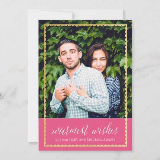 Gouden bijgesneden warme wensen roze (Voorkant)