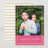 Gouden bijgesneden warme wensen roze (Voorkant / Achterkant)