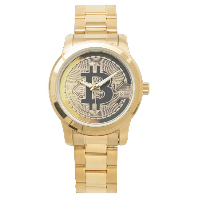 Gouden Bitcoin horloge (Voorkant)