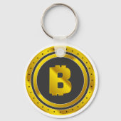 Gouden Bitcoin-symbool digitale valuta Sleutelhanger (Achterkant)