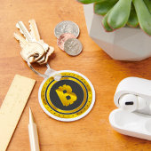 Gouden Bitcoin-symbool digitale valuta Sleutelhanger