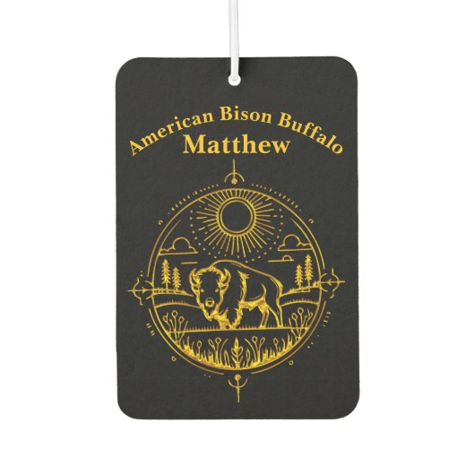 Gouden bizon in een schilderachtig landschap luchtverfrisser (Voorkant)