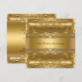 Gouden Blad 50ste Huwelijksjubileum Uitnodiging (Voorkant / Achterkant)