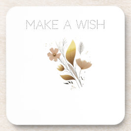 Gouden Blad Bloemen Minimaal Art Bier Onderzetter