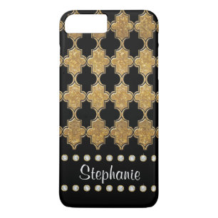 Gouden Blad Diamanten Juwelen Vierbladig Traliepat iPhone 8 Plus / 7 Plus Hoesje
