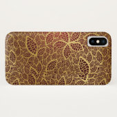 Gouden blad kant op rode achtergrond Case-Mate iPhone case (Achterkant (horizontaal))
