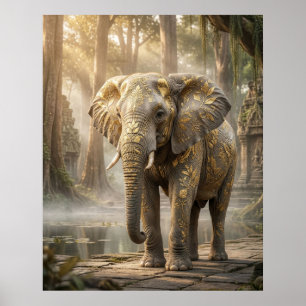 Gouden Blad Olifantenbos Poster