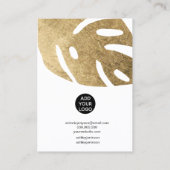 Gouden blad tropische sieraden ring display visitekaartje (Achterkant)