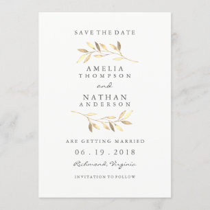 Gouden Blad Tuin Bruiloft Save The Date