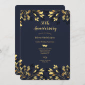 Gouden bladeren 50e bruiloft Jubileum Kaart (Voorkant / Achterkant)