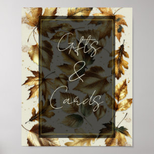 Gouden Bladeren Amandel Beige Zwarte Cadeaus & Kaa Poster