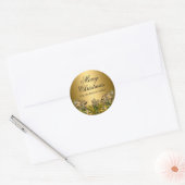  gouden bladeren & boog Kerst sticker (Envelop)