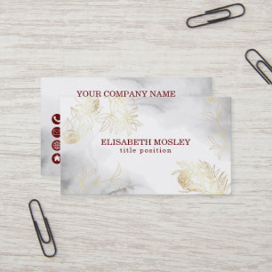Gouden bladeren en bloemen visitekaartje