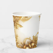 Gouden bladeren Kerst vakantie papier bekers (Achterkant)