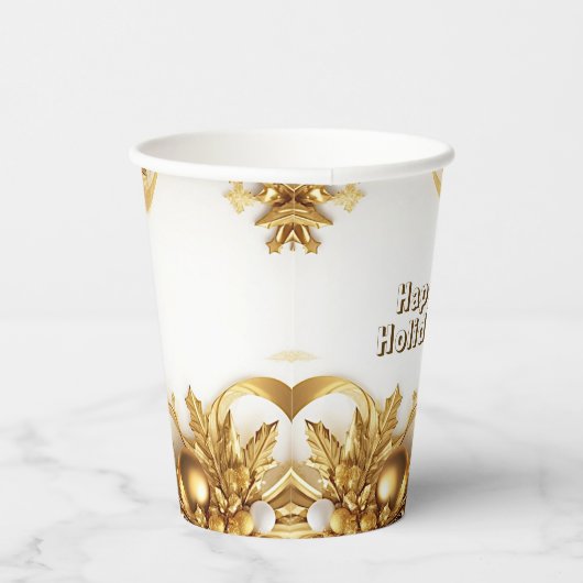 Gouden bladeren Kerst vakantie papier bekers (Rechts)