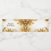 Gouden bladeren Kerstmis vakantie waterfles label Waterfles Etiket (Enkel label)