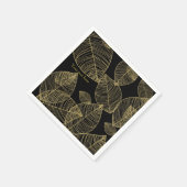 Gouden bladeren op zwart Elegant bruiloft Servetten (Hoek)