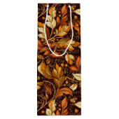 Gouden bladeren  wijn cadeautas (Achterkant)