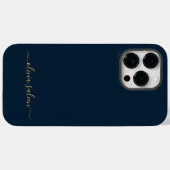 Gouden blauw gepersonaliseerd Case-Mate iPhone case (Achterkant (horizontaal))