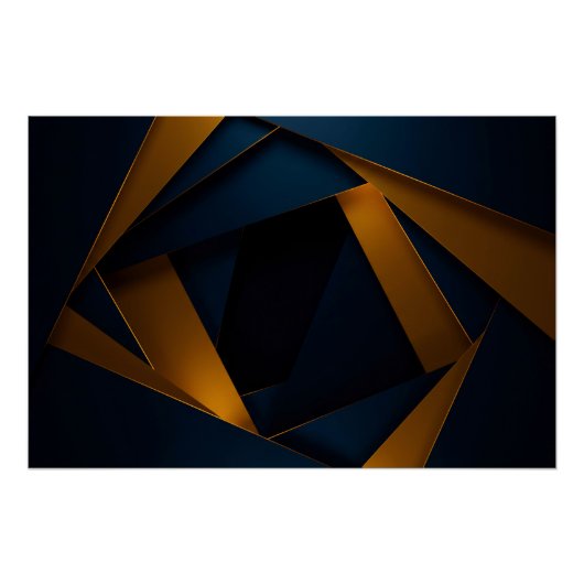 Gouden Blauwe Doolhof Perfect Poster (Voorkant)