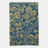 Gouden Blauwe Elegantie Theedoek (Verticaal)