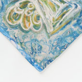 Gouden Blauwe Engel Custom Zachte Fleece Deken (Hoek)