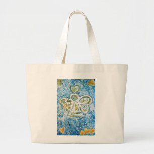 Gouden Blauwe Engel Zak Grote Tote Bag