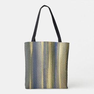 Gouden Blauwe Lijnen Aangepaste All-over-Print Can Draagtas