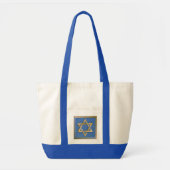Gouden Blauwe Ster van David Art Panel Tote Bag (Voorkant)