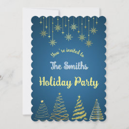 Gouden & blauwe vakantie kaart