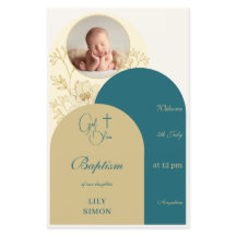 Gouden blauwgroen doop doopmenu