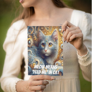 Gouden blik: katachtig portret in gele ogen briefkaart