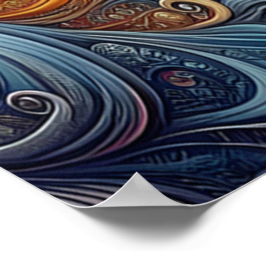 Gouden blik: katachtig portret in gele ogen poster (Hoek)