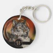 Gouden Blik Wolf Sleutelhanger (Achterkant)