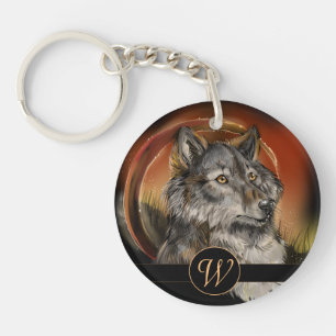 Gouden Blik Wolf Sleutelhanger