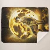 Gouden Bliksem Wolf Sherpa Deken (Voorkant (horizontaal))