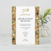 Gouden bling 50ste trouwjubileum kaart (Staand voorkant)