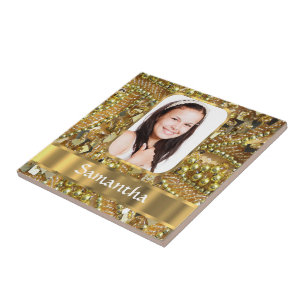 Gouden bling foto achtergrond tegeltje